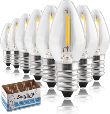 LED Night Light Bulb - C7 E12 LED Bulbs - Candelabra Light Bulbs, 1 Watt Equivalent 10W Incandescent Bulb, Warm White