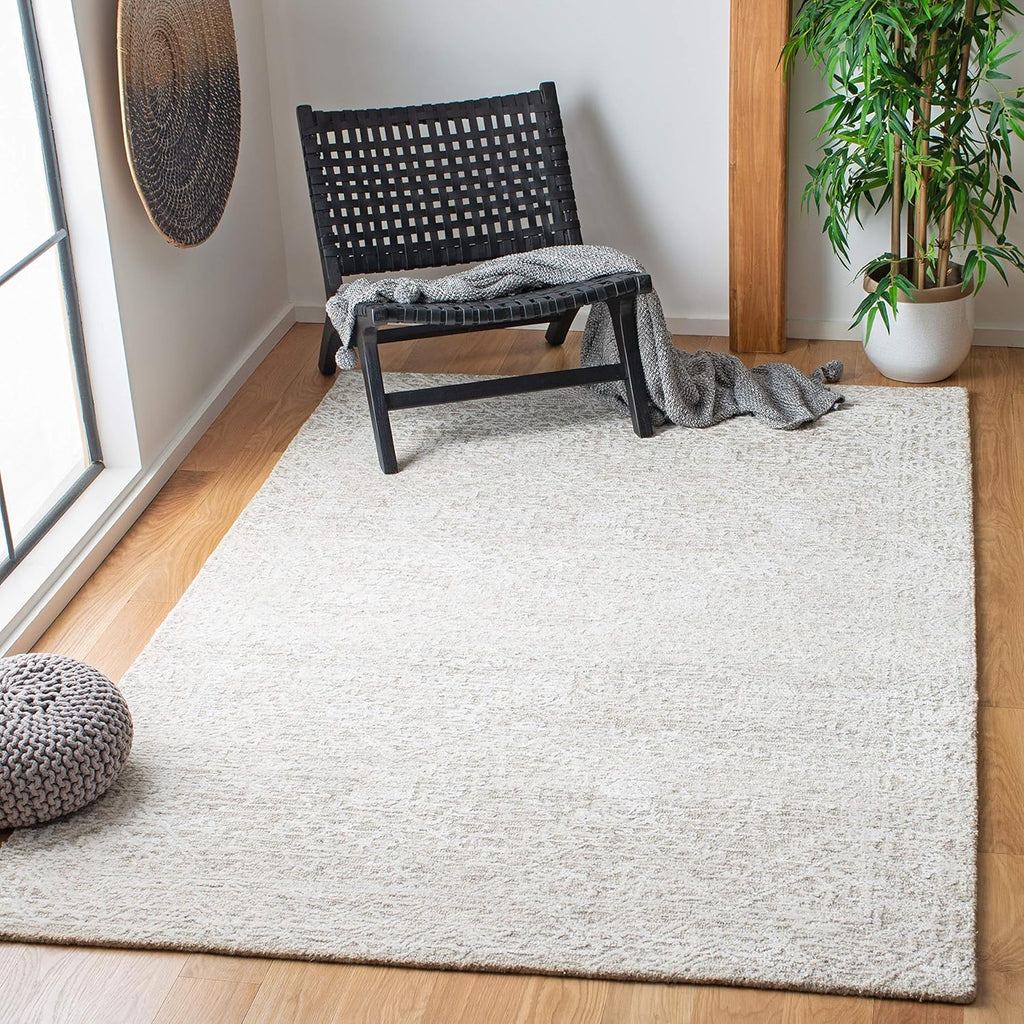 Glamour Area Rug - 9' x 12', Beige, Handmade Wool & Viscose