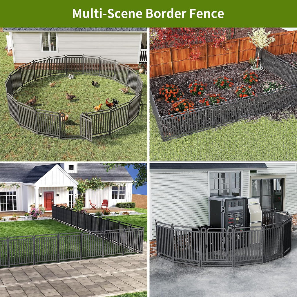 Heavy Duty Garden Fence Animal Barrier, 32" H x 27" L Rust Resistant Dog Fence Outdoor for Yard,Portable Animal