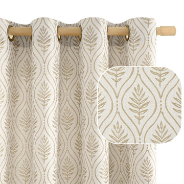 Floral Leaf Curtains 84 inch Curtains 2 Panel Set