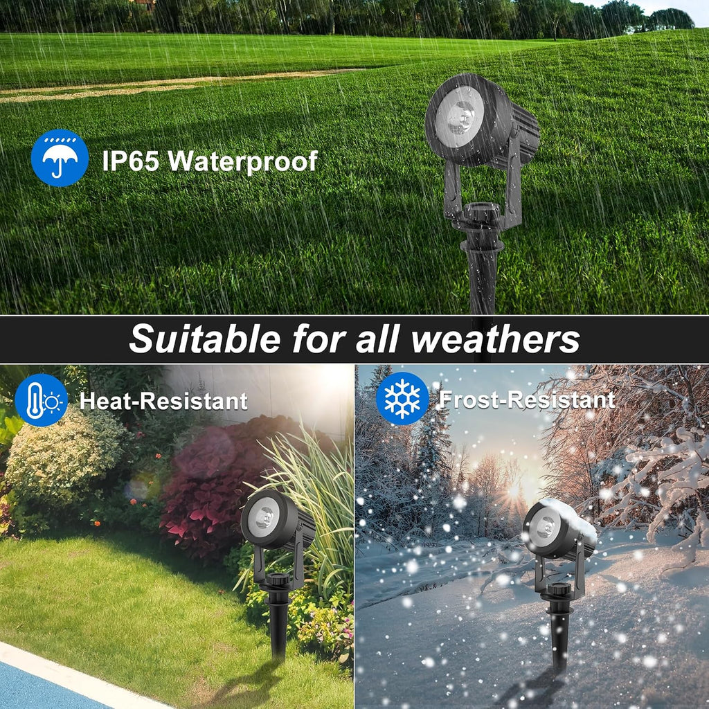 Spot Lights Outdoor, 6000K Cool White Landscape Spotlights IP65 Waterproof 9.8ft Cable, Dusk to Dawn Solar Uplights