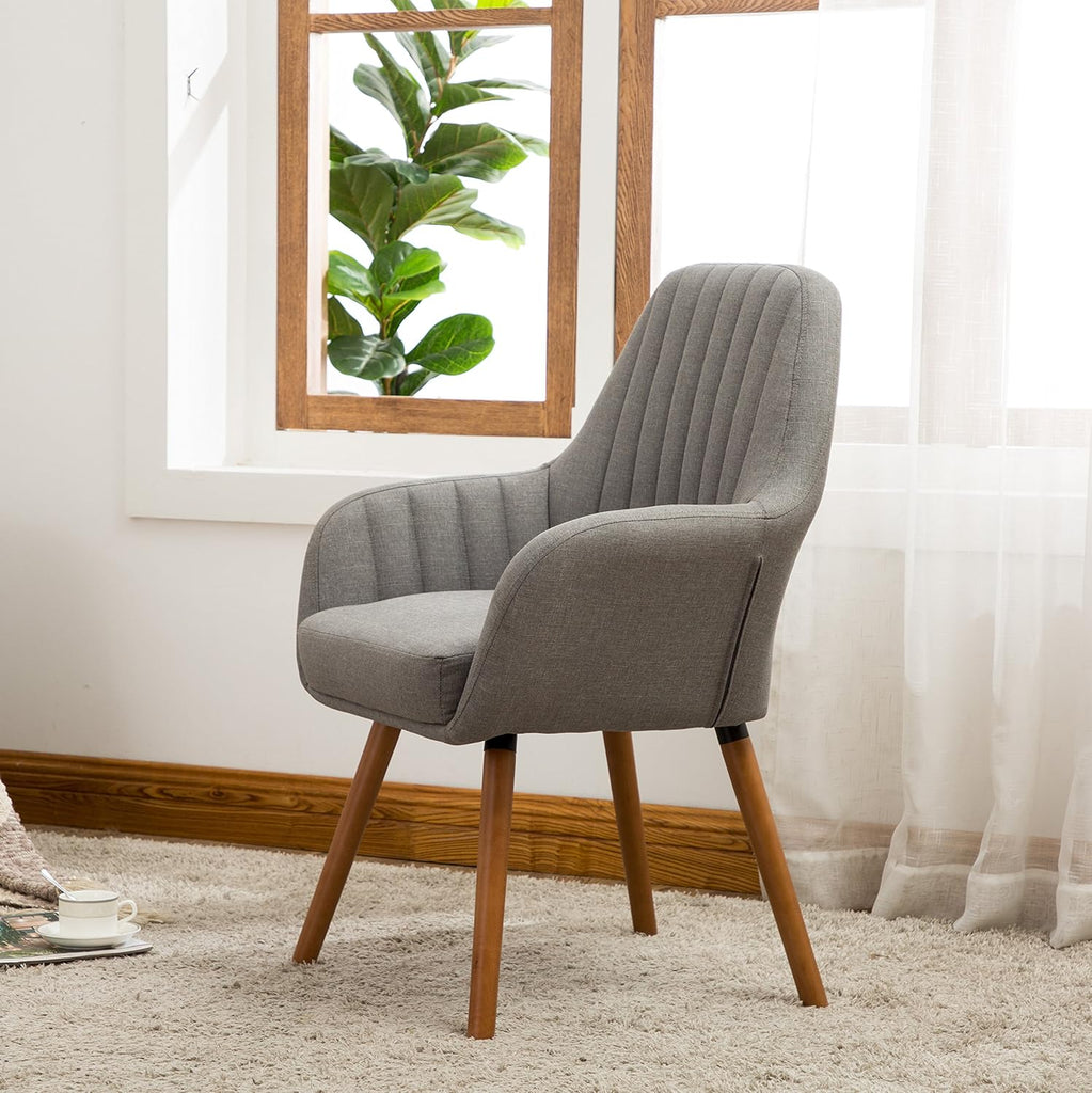 Tuchico Contemporary Fabric Accent Chair,Arm Rest, Gray