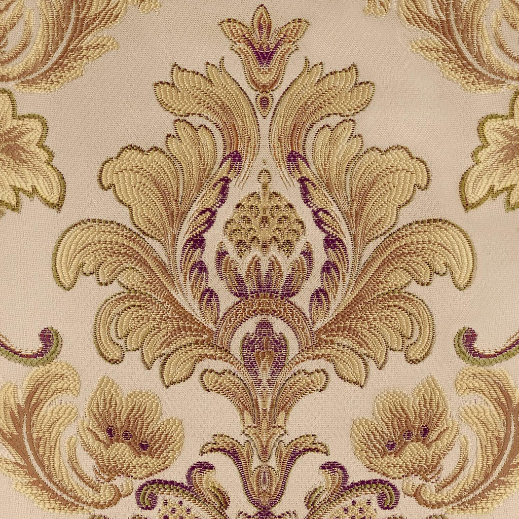 Luxury Rectangle Tablecloth 60 x 84 Inches, Elegant Damask Golden Floral Table Cover with Handmade T