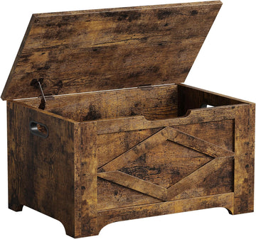 23.6 in Storage Chest, Wooden Storage Bench with Safety Hinge, Easy Assembly, Large Shoe Bench