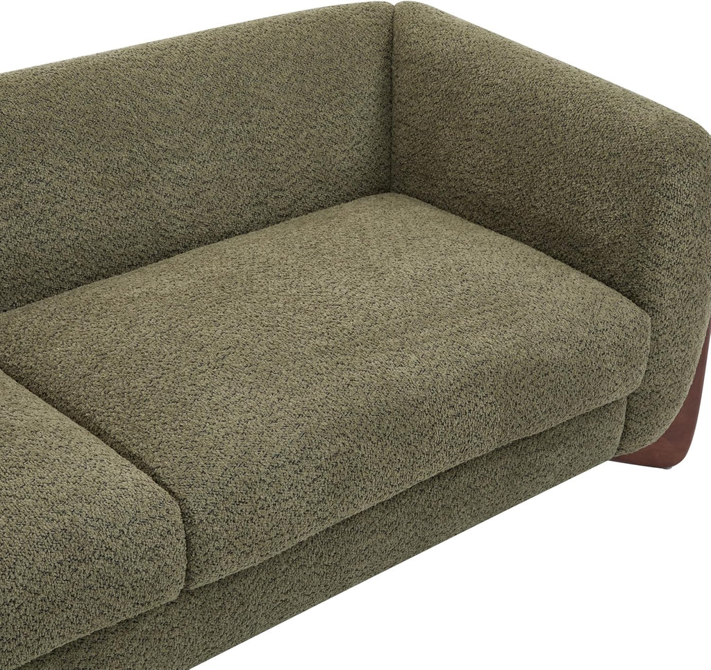 82 Inches Sofa Couch, Cozy Boucle Upholstered 3-Seater Sofa, Wood Frame Couch