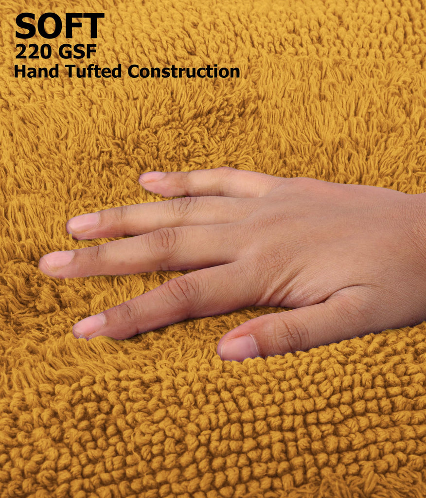 2 Pack Reversible Bath Mat - Plush 17x24 Bath Rug - Golden Rod