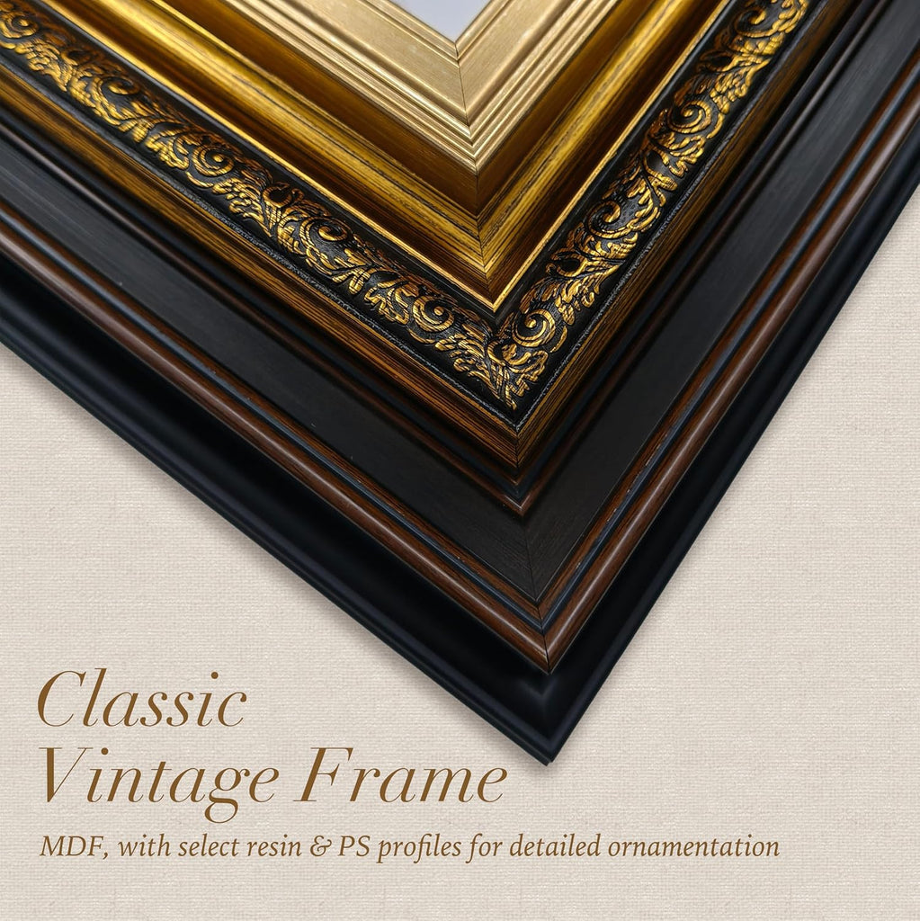 12 Pcs Vintage Picture Frame Set for Gallery Wall - Antique Gold & Brass, Sizes 8x10, 5x7, 4x6 | Wall & Tabletop |
