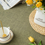 Textured Table Clothes Linen Style Rustic Washable Tablecloth Jacquard Trim Rectangle Table Cloth,Ob