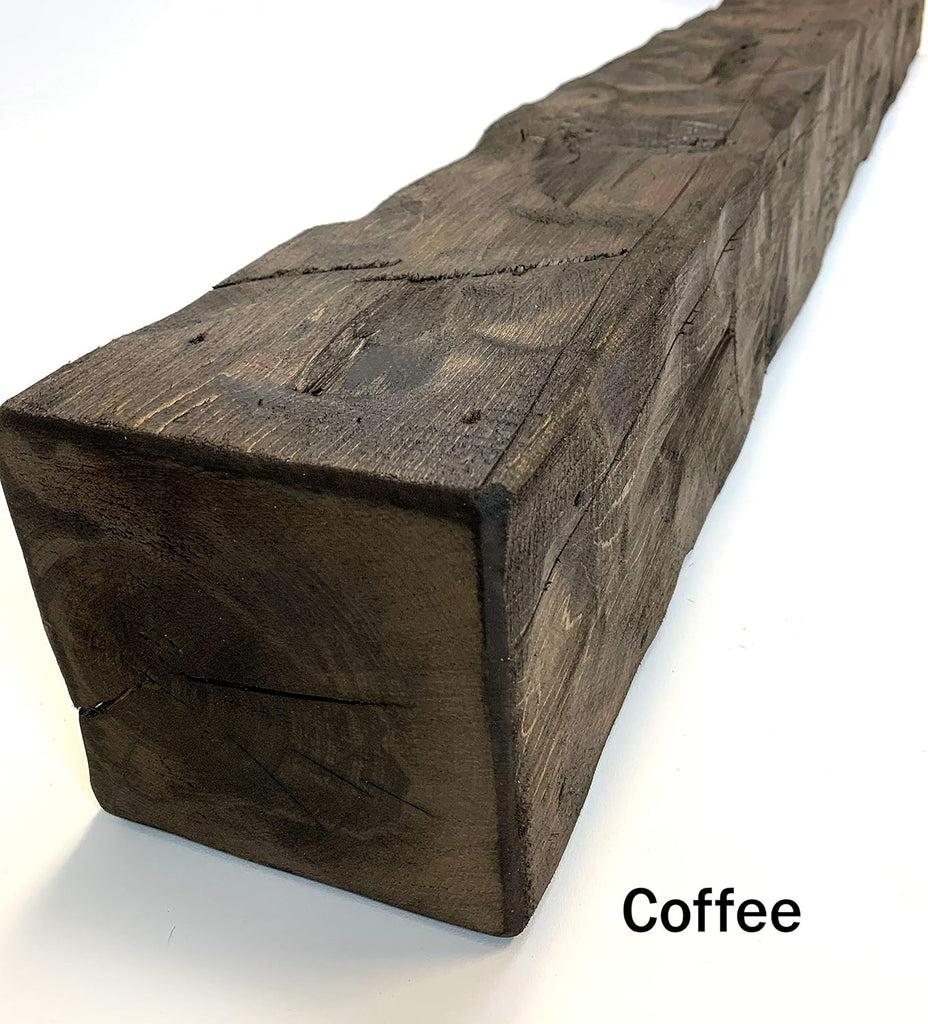 Rustic Hand Hewn Barn Beam Mantel (6 10 72, Unfinished)