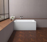 VTAP5430L22TS 54-Inch Acrylic 2-Wall Corner Alcove Tub with Left Hand Drain, White