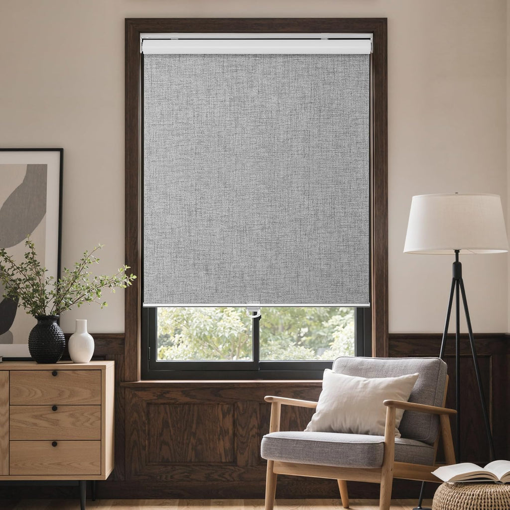 Cordless Blackout Roller Shades, 24" W X 72" H, Grey