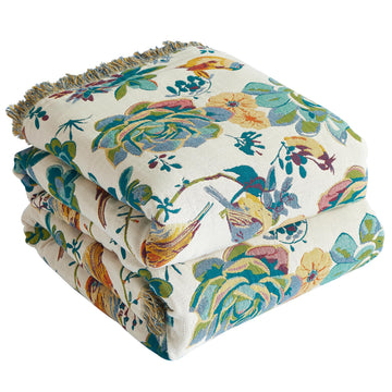 Boho Throw Blanket for Bed 80"x90", 100% Cotton Blanket for Couch Sofa