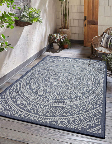 Outdoor Indoor Area Rug, Weather Resistant, Easy to Clean, Stain Resistant Floor Mat for Dining Room