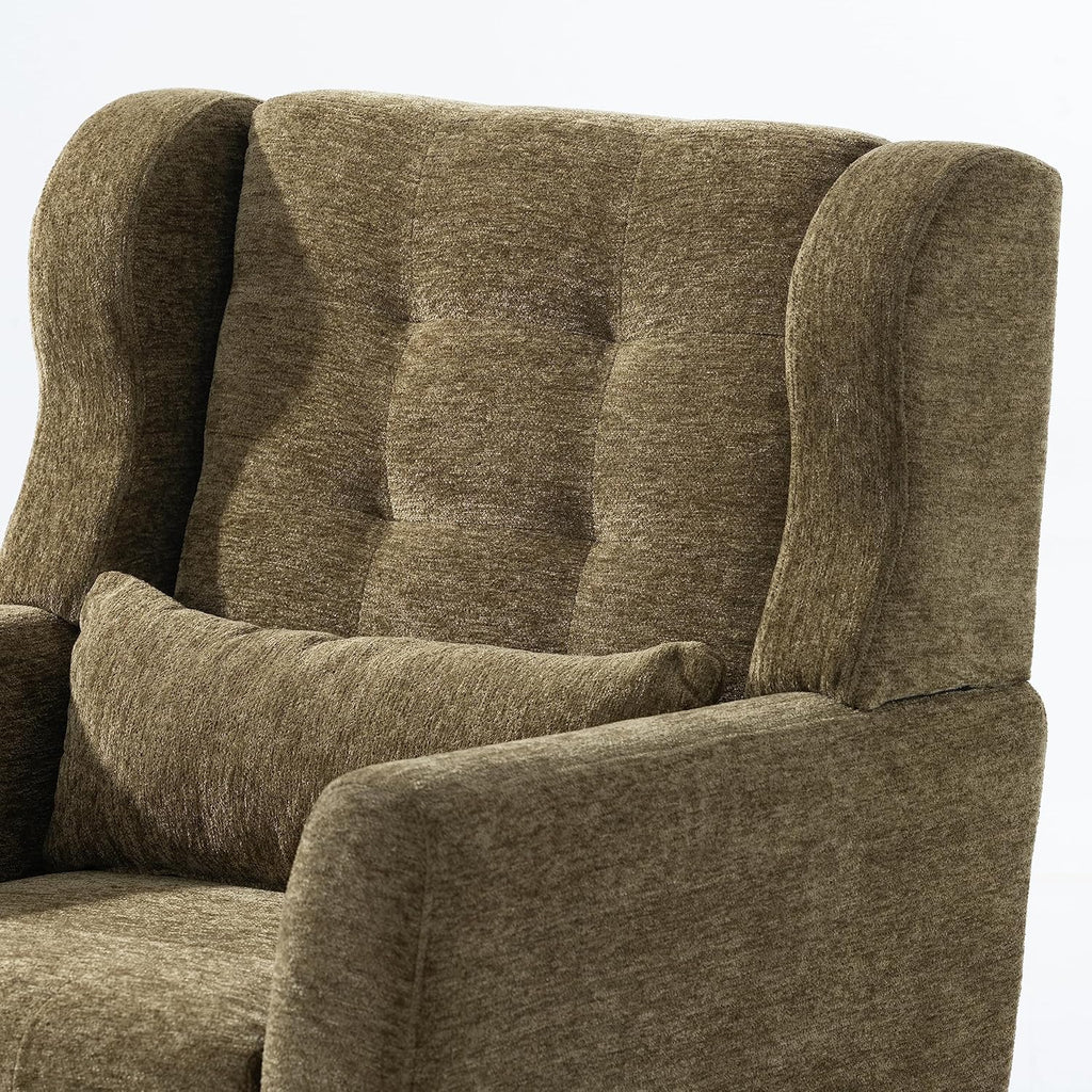 Modern Accent Chair Chenille Fabric Upholstered Tufted Side Chair Wingback Chair,Mid Century Reading Armchair with