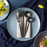 4 Sets of 5 Pieces Matte Black 18/10 Stainless Steel Flatware, Stainless Steel Kitchen Utensils