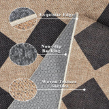 Checkered Easy Jute Rug 8x10 Outdoor Rug Large Washable Area Rugs for Living Room Bedroom Non Slip N