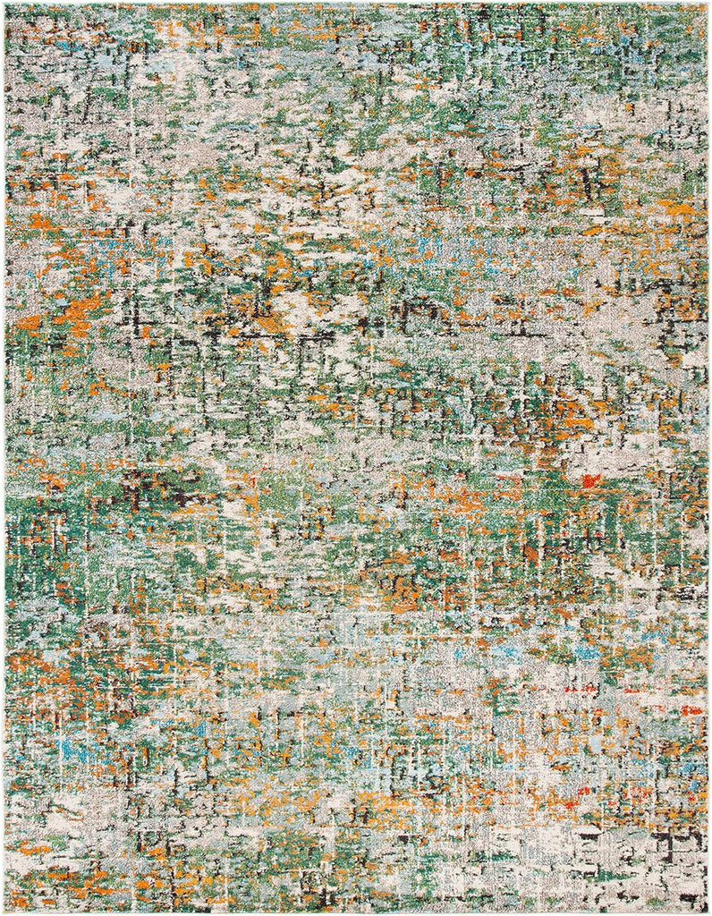 Madison X-Large Area Rug - 12' x 15', Green & Turquoise, Modern Abstract Design, Non-Shedding & Easy Care