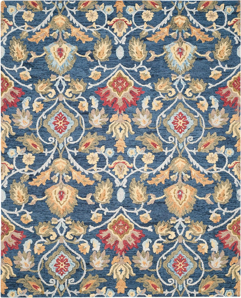 Blossom 12' x 15' Navy/Multi Handmade Premium Wool Dining Area Rug