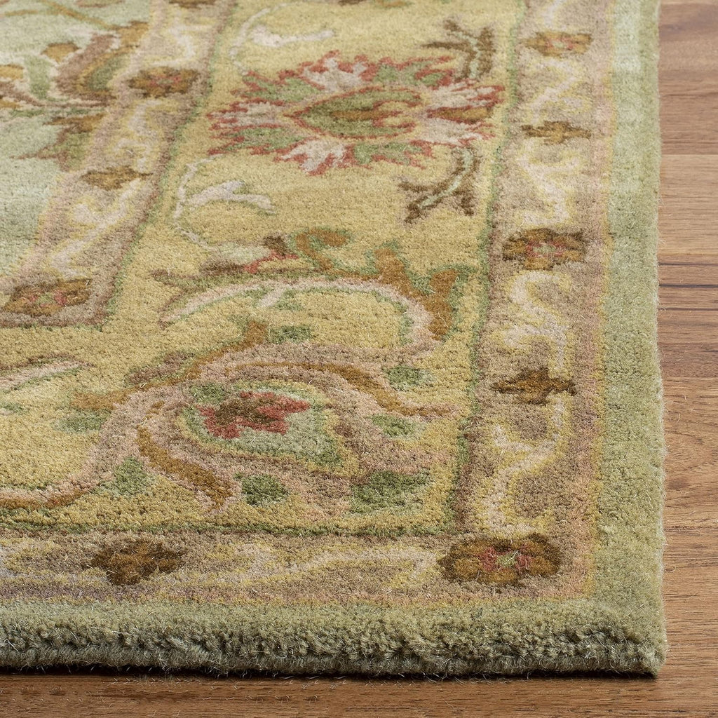 Heritage Area Rug - 9' x 12', Green & Gold, Handmade Traditional Oriental Wool