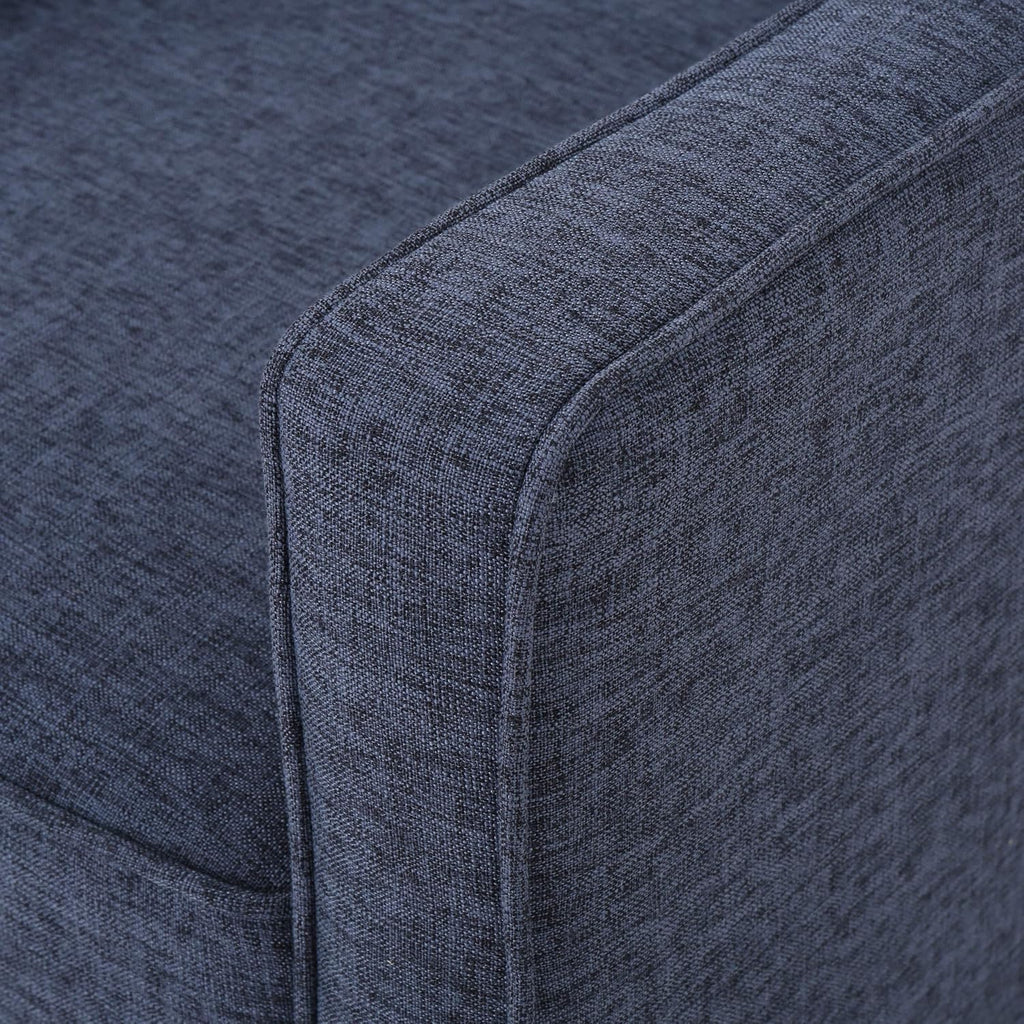 Mervynn Mid-Century Modern Fabric Recliner, Dark Blue