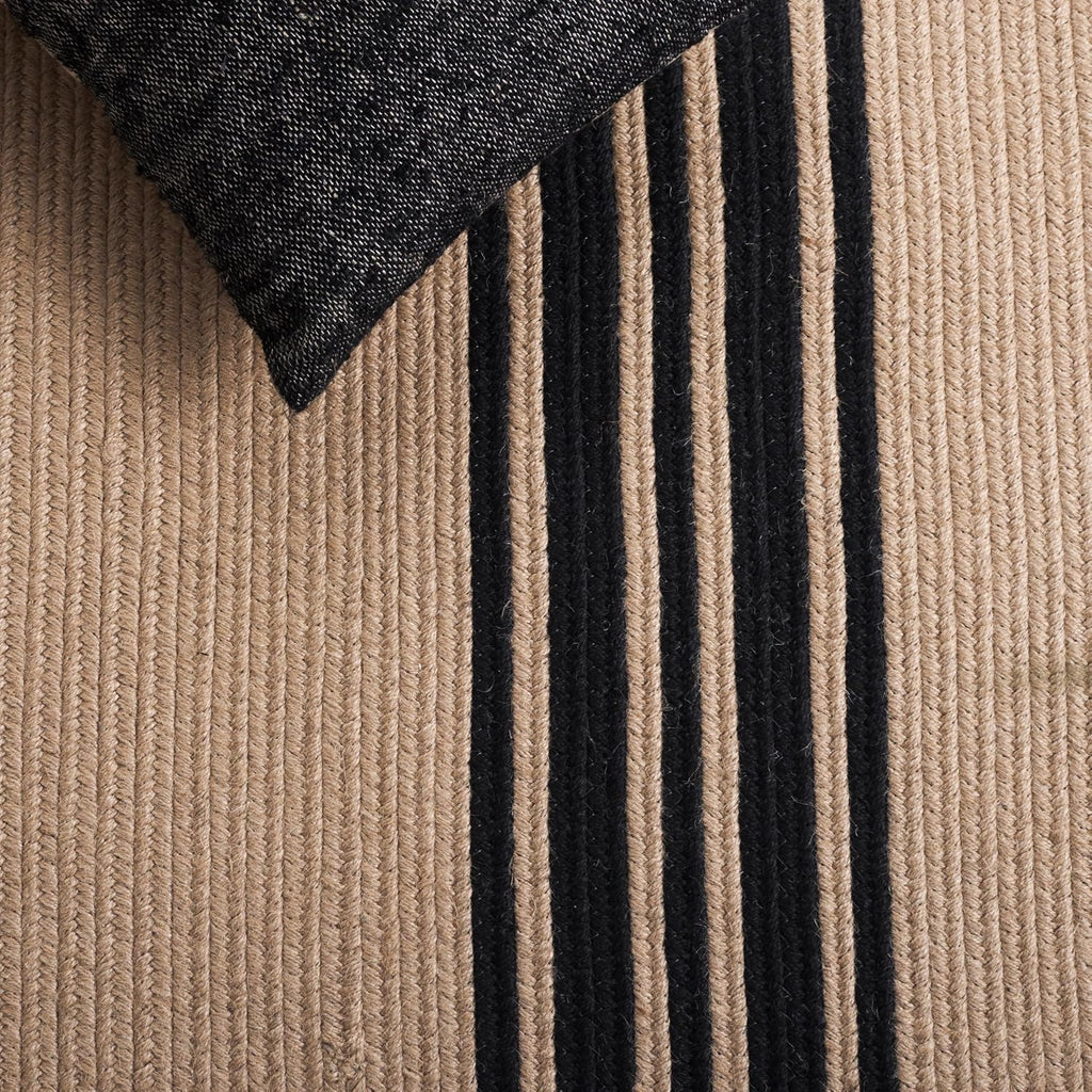 Braided Oval Rug 4x6, Jute Textured Brown & Black BRA804Z | 1/4" Pile, Handwoven, Jute Blend, Indoor Rug, Textured