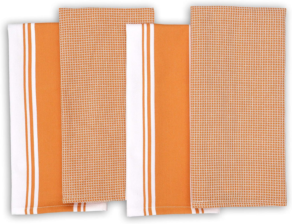 Kitchen Towels - Set of 4 Highly Absorbent, Ultra Soft Waffle Weave Tea Towel with Hanging Loop - 20x28 Inch Quick