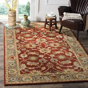 Heritage Collection Area Rug - 9' x 12', Red & Blue, Handmade Traditional Oriental Wool, Ideal for High Traffic Areas