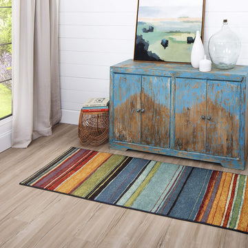 Area Rug Rainbow Stripe 2' x 5'