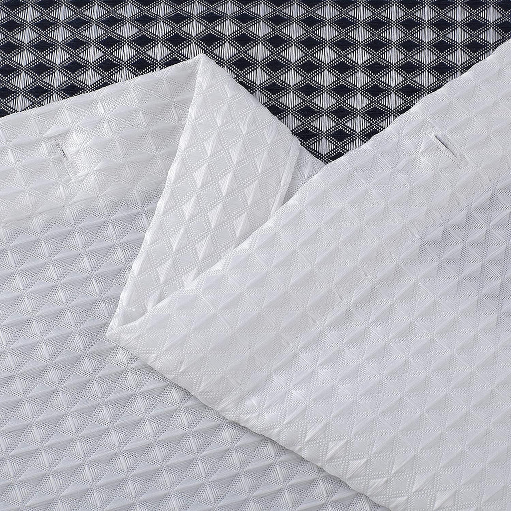 Waffle Weave Waterproof Shower Curtains, Navy 70" x 72", Bath Curtains, Shower Curtain Waterproof Fabric with 12