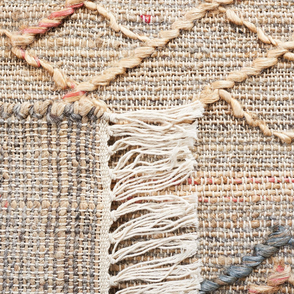 Natural Fiber Collection Accent Rug - 4' x 6', Natural & Rust, Handmade Moroccan Boho Fringe Jute, Ideal for High