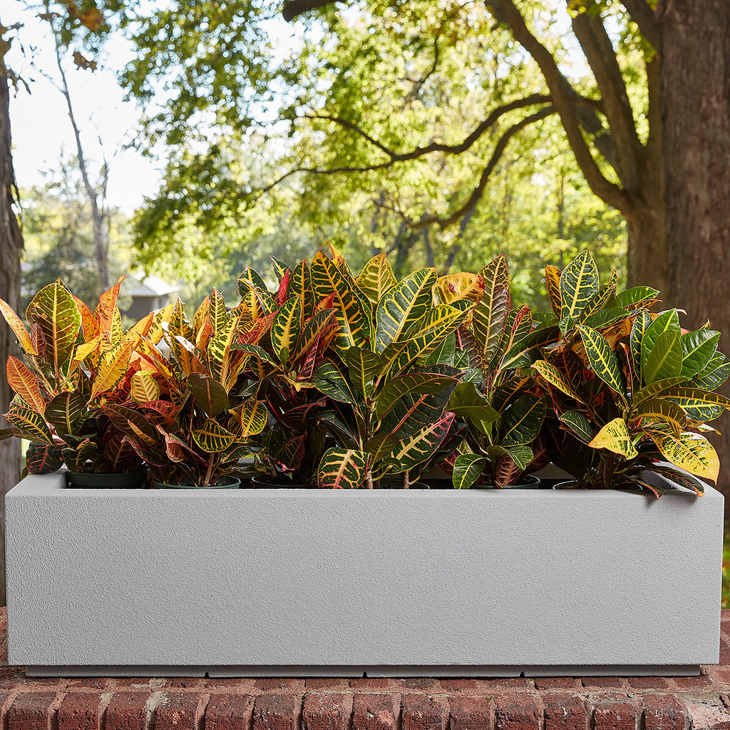 Riviera Rectangular Trough Planter - 46" x 17" x 12" - Large Lightweight Indoor/Outdoor Planter Box - Modern