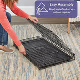 42-Inch iCrate for Large Breeds, 71-90 lbs, Single Door Folding Dog Crate with Divider Panel