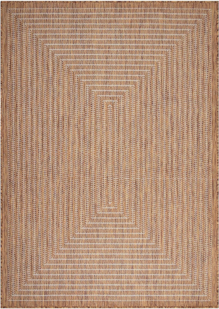 Outdoor Indoor Area Rug, Weather Resistant, Easy to Clean, Stain Resistant Floor Mat (Wooden, 5' x 7')