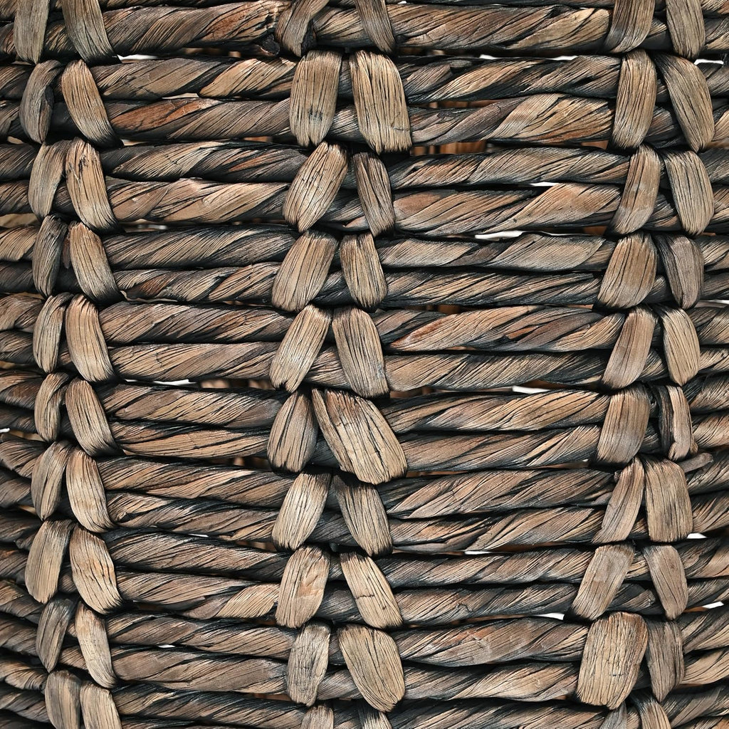 Laurel Hand-Woven Abaca Storage Basket 19", Brown | Wicker Seagrass Container with Handles for Decoration, Laundry