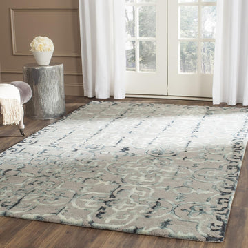 Dip Dye Area Rug - 10' x 14', Grey & Charcoal, Handmade Moroccan Watercolor Wool