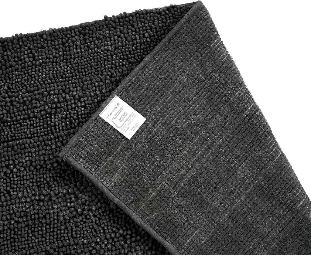 Bath Mat 24" x 47", Large Soft Absorbent Bath Mat, Non-Slip Comfortable Floor Mat, Microfiber Washable - Charcoal