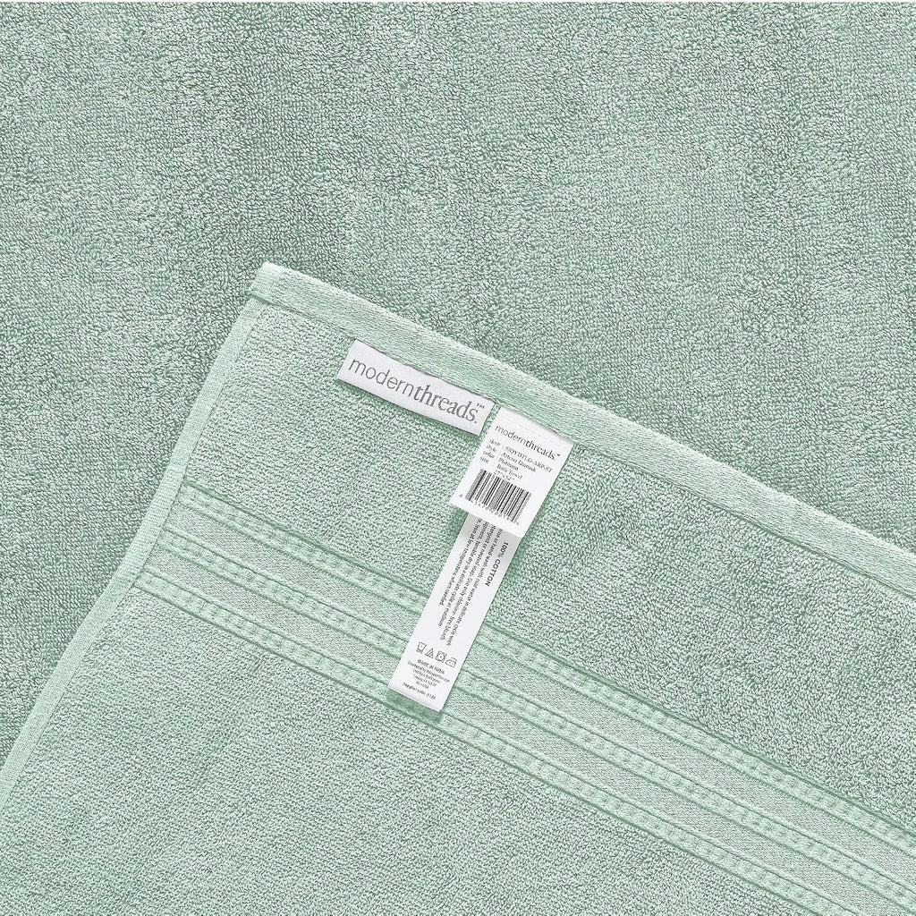 6 Piece Reversible Yarn Dyed Jacquard Towel Set Artesia Damask Sage