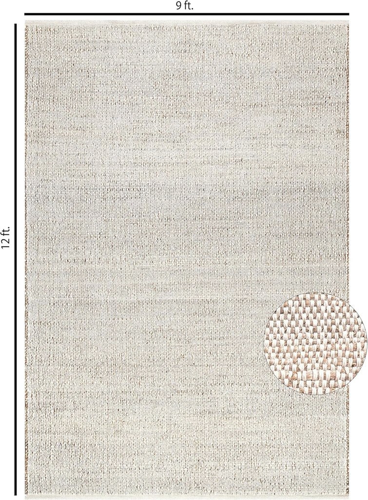 Jute Cotton Hand Woven Natural Farmhouse Area Rug