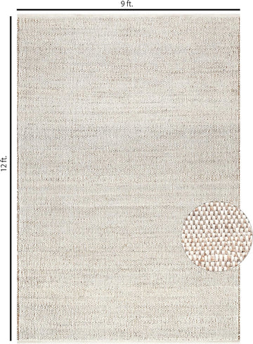 Jute Cotton Hand Woven Natural Farmhouse Area Rug
