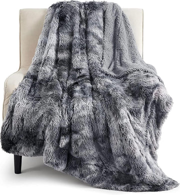 GentleSoft Fluffy Fuzzy Faux Fur Throw Blanket, Soft Fleece Cozy Gifts for Women, Plush Bed Blanket Room Decor for