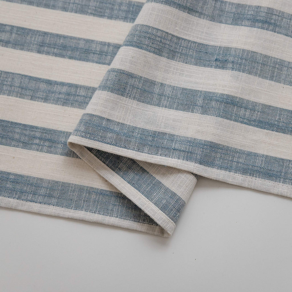 Boho Tablelcoth Rectangular Blue and White Striped Table Cloth 84 Inches Long for 6 Foot Rectangle Dining Kitchen