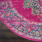 Home Passion Fuchsia 8' x Round Area Rug - Easy Clean, Non Shedding, Bed Room, Living Room, Dining R