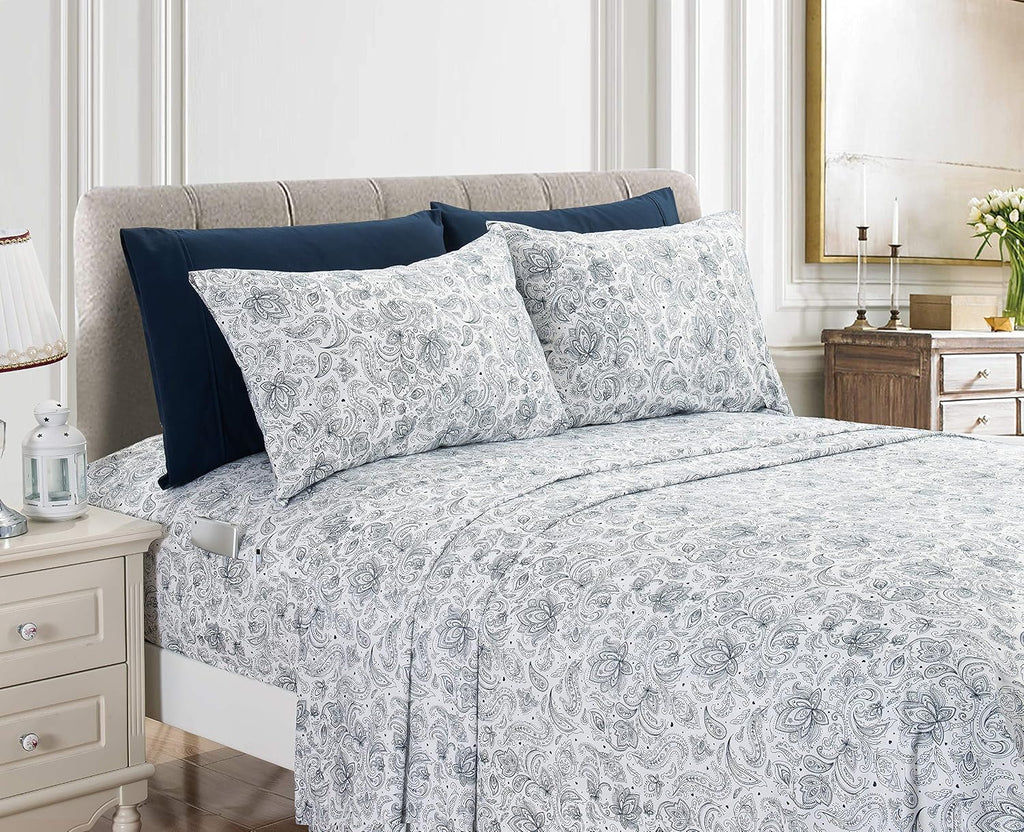 Luxury Soft Bed Sheets Paisley Pattern - 1500 Premium Hotel Quality Microfiber Softness Wrinkle and Fade Resistant