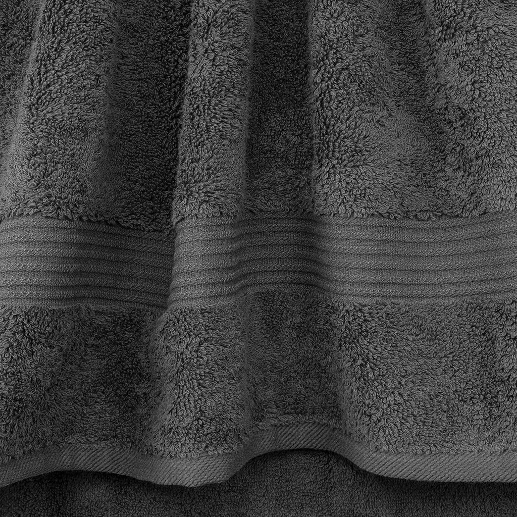 Set of 6, 2 Bath Towels, 2 Hand Towels and 2 Washcloths Towels Sets, Smoke Gray