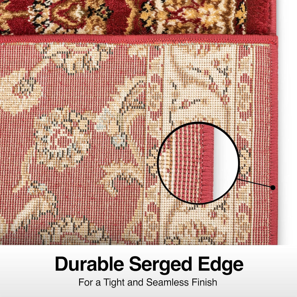 Custom Size Hallway Stair Runner - Choose Your Custom Length - Noble Sarouk Red Oriental 27 Inch Wide x 25 Feet Long