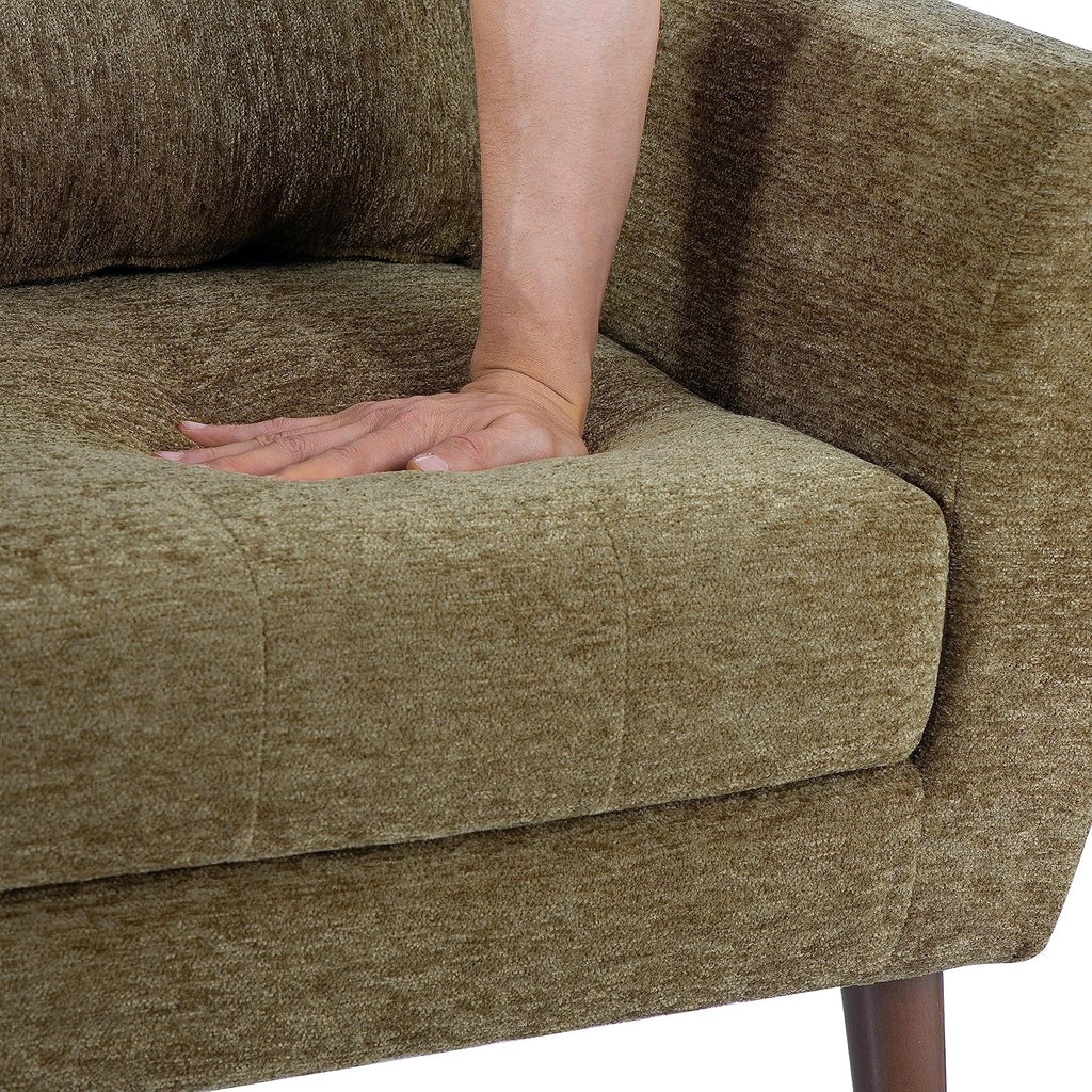 Modern Accent Chair Chenille Fabric Upholstered Tufted Side Chair Wingback Chair,Mid Century Reading Armchair with