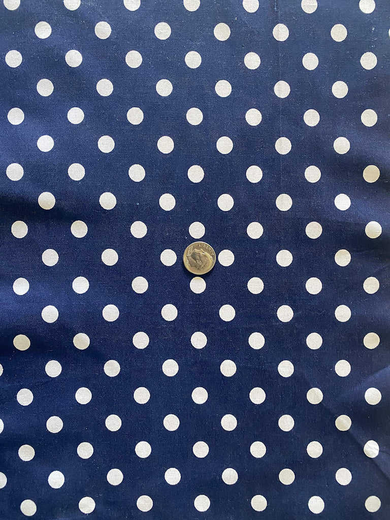 Small Polka Dot Poly Cotton Multi-Colors 60" Wide Polyester by The Yard (3 Yard, Navy White)