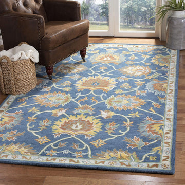 Heritage Area Rug - 9' x 12', Navy, Handmade Traditional Oriental Wool