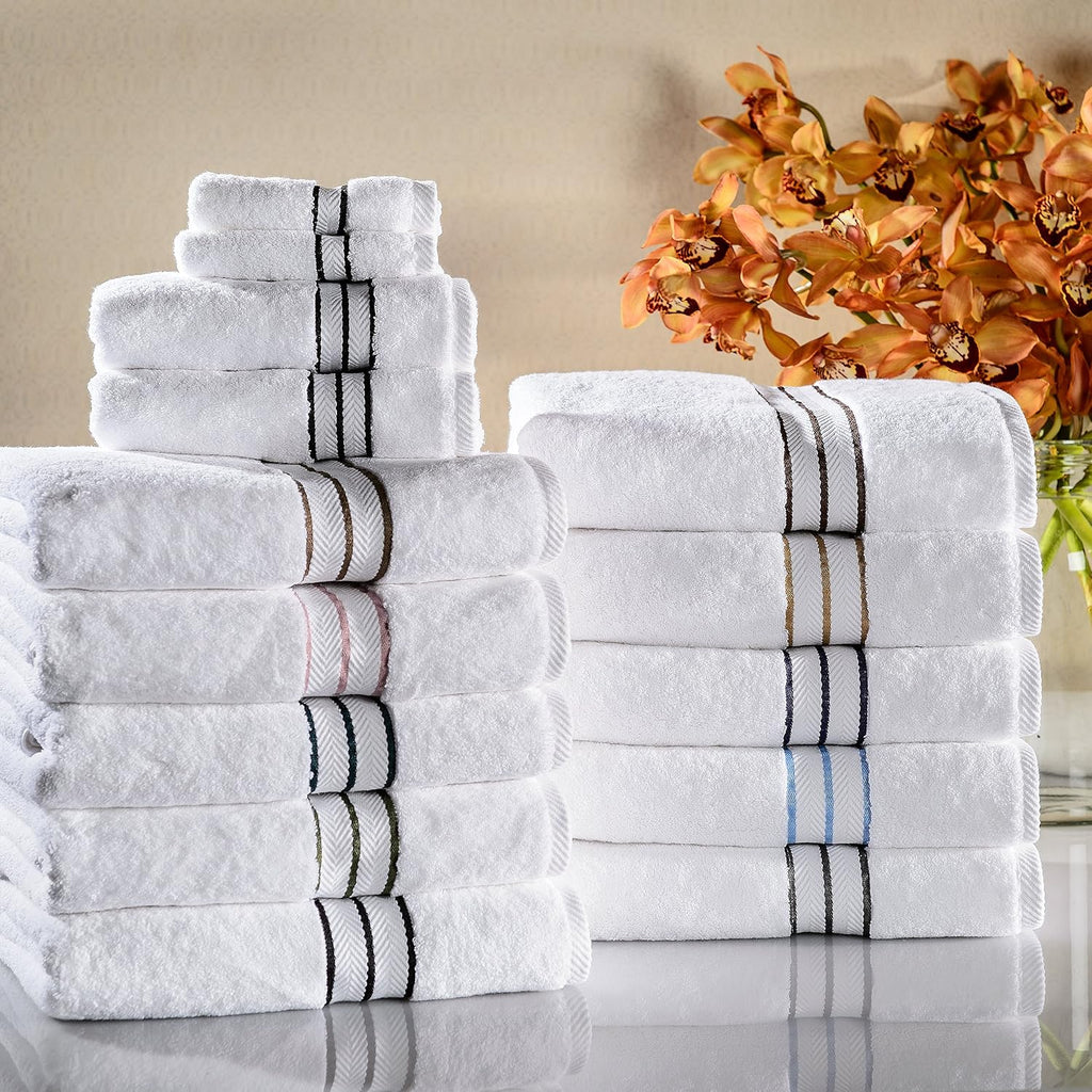 Hotel Turkish Cotton 6 Piece Towel Set, Ultra Plush Spa Quality Heavyweight Essentials , Thick Absorbent and Soft