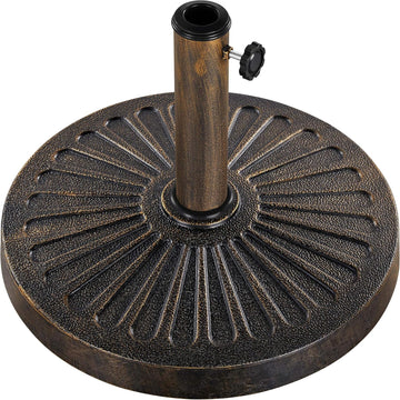 18'' 30lbs Umbrella Base Outdoor Living Round Antiqued Umbrella Stand Heavy Duty Market Patio Umbrella Base